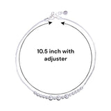 925 Sterling Silver Beaded Charm Chain Anklet For Women