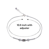 Taraash 925 Sterling Silver Elegant Beaded Cz Chain Anklet For Women