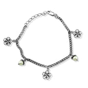 Taraash 925 Sterling Floral Pearl Silver Bracelet | Silver Bracelet For Women | Silver Bracelet