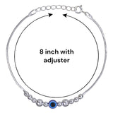 925 Sterling Silver Elegant Evil Eye Beaded Bracelet for Women