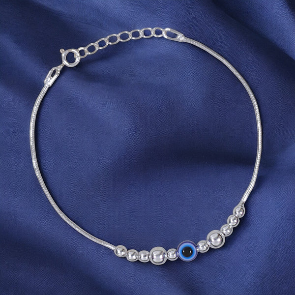 925 Sterling Silver Elegant Evil Eye Beaded Bracelet for Women