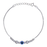 925 Sterling Silver Elegant Evil Eye Beaded Bracelet for Women