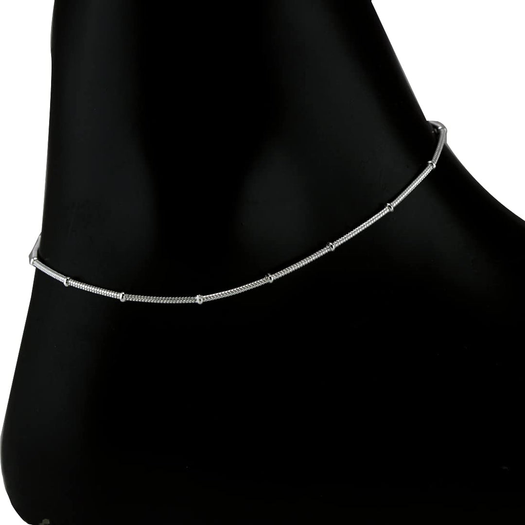 Taraash 925 Sterling Silver Snake Chain Anklet Payal For Women