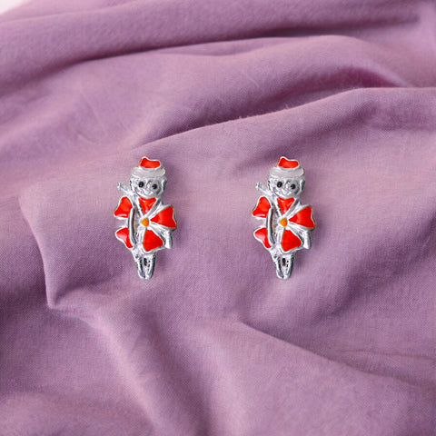 925 Sterling Silver Enamel Character Stud Earrings for Girls
