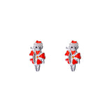 925 Sterling Silver Enamel Character Stud Earrings for Girls