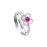 925 Sterling Silver Floral with Pink CZ Adjustable Toe Rings For Women