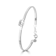 Blisse Allure Luxury Silver Bracelet with Emerald - Cut Diamond - Taraash