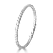 Blisse Allure Timeless Silver Bangle with Braided Texture - Taraash