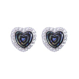 Silver Heart Shape Mother Of Pearl Earrings for Women - Taraash