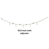 Taraash 925 Sterling Silver Beaded Star Charm Single Anklet for Women - Taraash