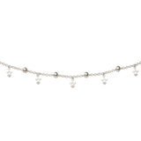 Taraash 925 Sterling Silver Beaded Star Charm Single Anklet for Women - Taraash