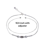 Taraash 925 Sterling Silver Elegant Beaded Cz Chain Anklet For Women - Taraash