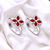 Taraash 925 Sterling Silver Enamel Toe Ring For Women - Taraash