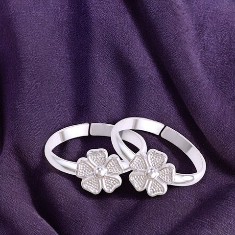 Taraash 925 Sterling Silver Floral Metti For Women - Taraash
