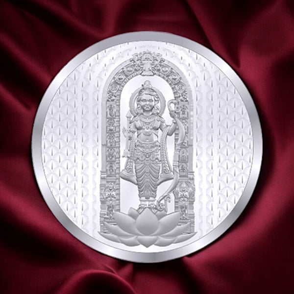 Taraash 999 Purity 10 grams Plain Lord Ram Lala Silver Coin By ACPL - Taraash