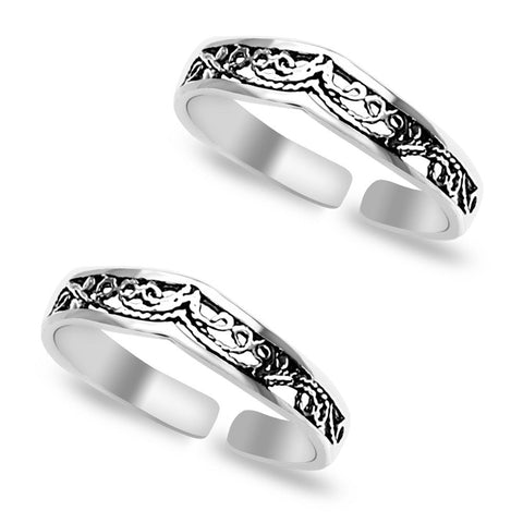 Taraash Cutwork 925 Sterling Silver Toe Ring For Women LR0653A - Taraash