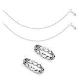 Taraash Sterling Silver Combo of Anklet & Toe Ring For Women COMBO ANTR 87 - Taraash