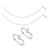 Taraash Sterling Silver Combo of Anklet & Toe Ring For Women COMBO ANTR 89 - Taraash