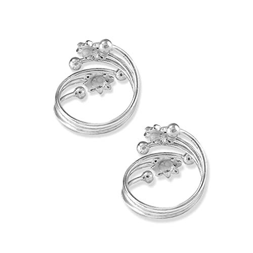 Taraash 925 Silver Floral Silver Metti For Women