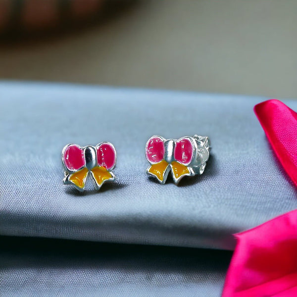 Taraash 925 Sterling Silver Bow Earrings For Kids - Taraash