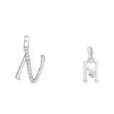 Taraash 925 Sterling Silver Couple Alphabet Pendants "N" and "N" Initial Letter Pendants - Taraash