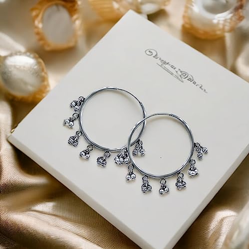 Taraash 925 Sterling Silver Jhumki Style Hoop Earrings For Women - Taraash