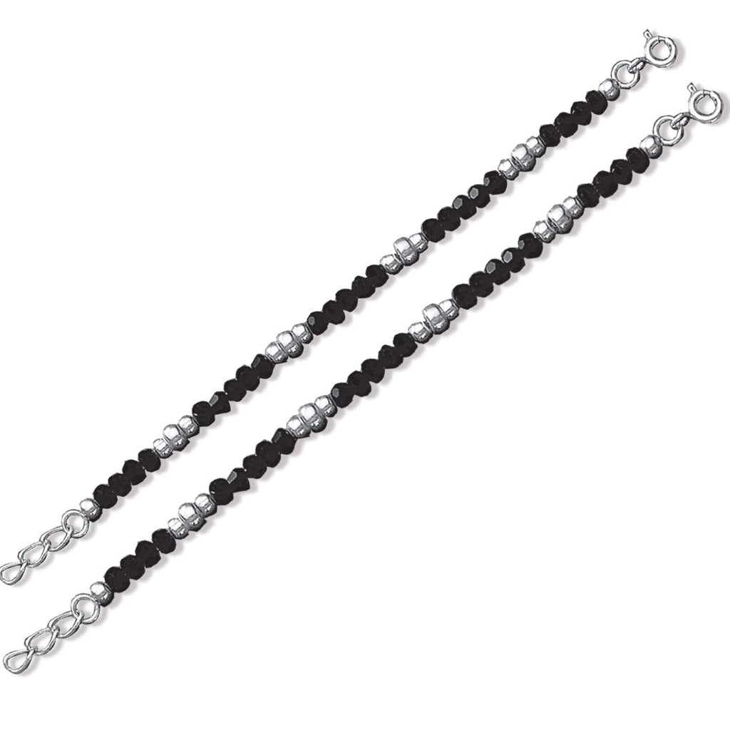 Black Silver Exclusive Plain Nazariya Black  Silver Beads Crystal Bracelet  With Om Charms For Baby Boys  Baby Girls Black Silver Online in India Buy  at Best Price from Firstcrycom 
