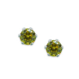 Taraash 925 Sterling Silver Yellow Round Solitaire CZ Stud Earrings For Women CBER226I-08 - Taraash