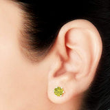 Taraash 925 Sterling Silver Yellow Round Solitaire CZ Stud Earrings For Women CBER226I-08 - Taraash