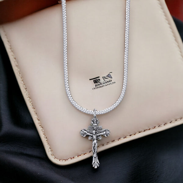 Taraash 925Silver Jesus Christ Cross Pendant with Chain - Taraash