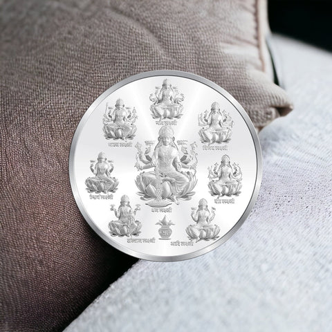 Taraash 999 Silver 10 gram Goddess Ashta Lakshmi Coin By ACPL - Taraash