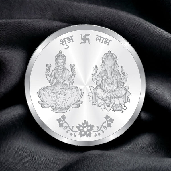 Taraash 999 Silver God Lakshmi Ganesha 10 Gram Coin CF15R3G10W - Taraash