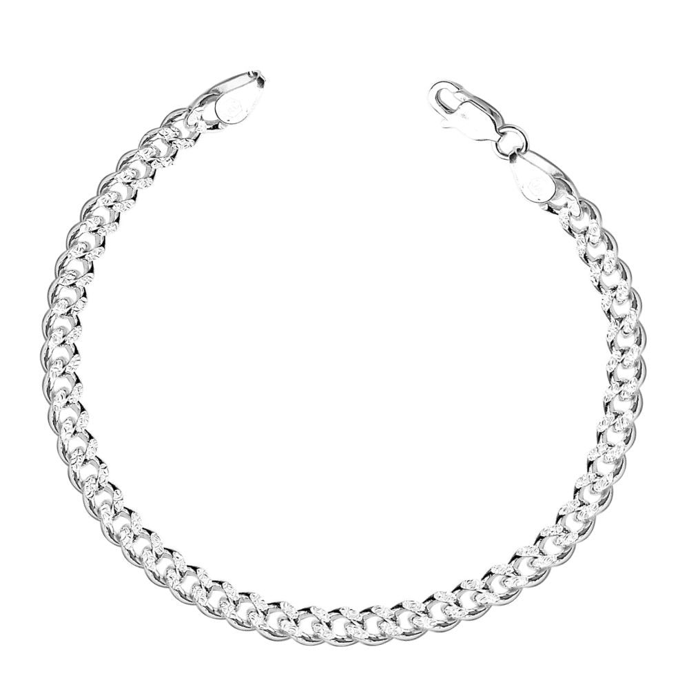 CLARA ANTI-TARNISH 92.5 STERLING SILVER CURB BRACELET 8.5 INCH 22 GM GIFT  FOR MEN & BOYS - Minar Fashion Jewellery