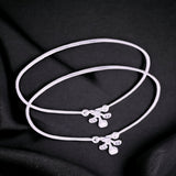 Taraash Single Line Plain Ending with Floral Charm 925 Silver Anklet For Women AN0557S - Taraash