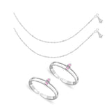 Taraash Sterling Silver Combo Of Anklet & Toe Ring For Women COMBO ANTR 73 - Taraash