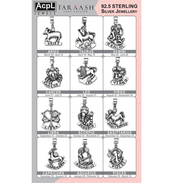 Taraash Sterling Silver Zodiac Pendants PD0285AI (Set of 12) - Taraash